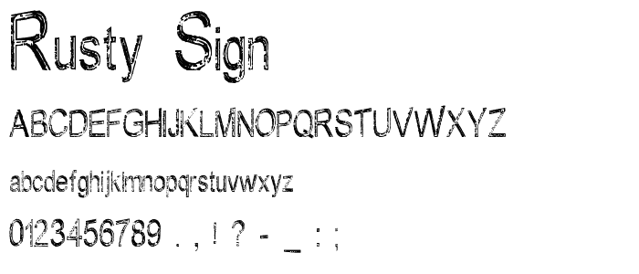 Rusty Sign font